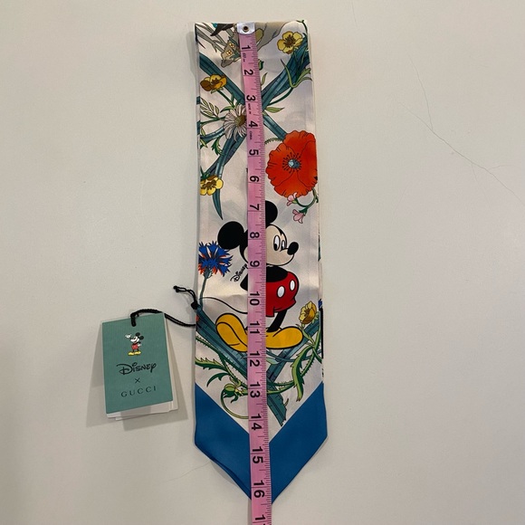 Gucci x Disney Mickey Mouse Floral Print Scarf Wrap - Picture 9 of 11